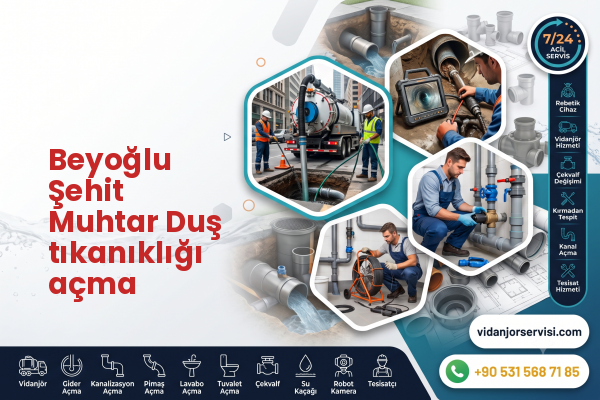 Beyoğlu Şehit Muhtar Duş tıkanıklığı açma