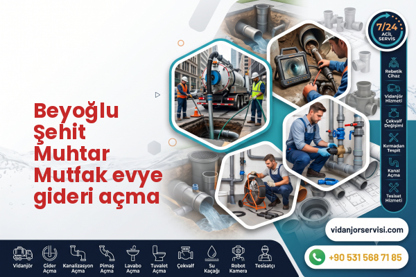 Beyoğlu Şehit Muhtar Mutfak evye gideri açma