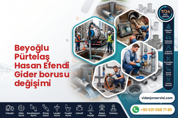 Beyoğlu Pürtelaş Hasan Efendi Gider borusu değişimi