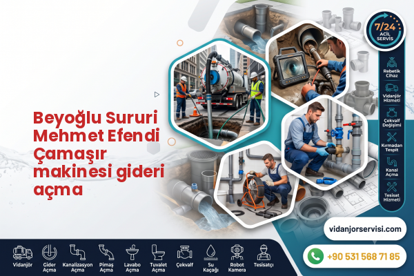 Beyoğlu Sururi Mehmet Efendi Çamaşır makinesi gideri açma