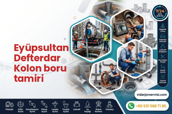 Eyüpsultan Defterdar Kolon boru tamiri
