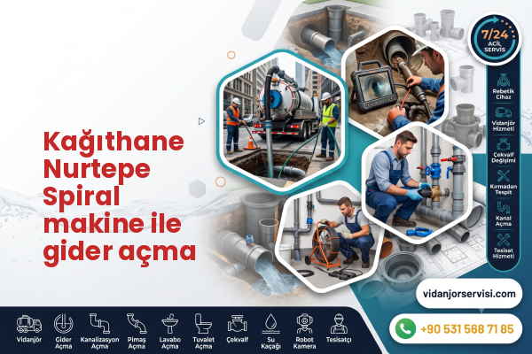 Kağıthane Nurtepe Spiral makine ile gider açma