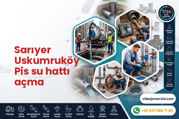 Sarıyer Uskumruköy Pis su hattı açma